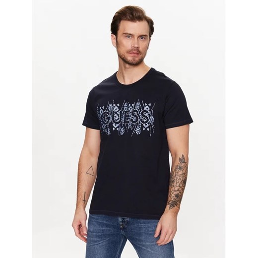 Guess T-Shirt M3GI15 K8FQ4 Granatowy Regular Fit ze sklepu MODIVO w kategorii T-shirty męskie - zdjęcie 168460957