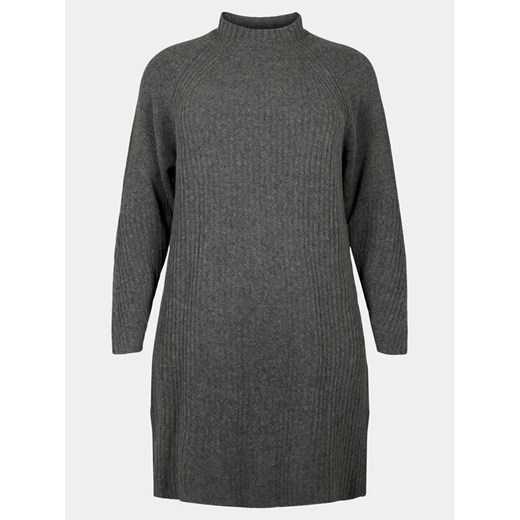 Zizzi Sukienka dzianinowa M61087J Szary Regular Fit Zizzi L promocja MODIVO