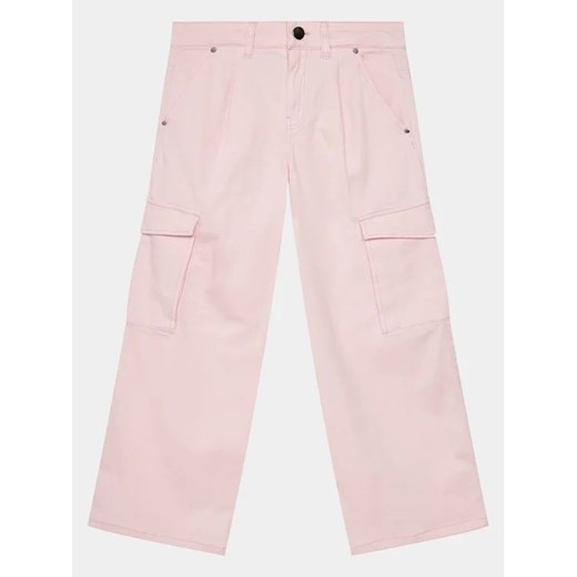 Guess Spodnie materiałowe J4RB14 WEHD0 Różowy Relaxed Fit ze sklepu MODIVO w kategorii Spodnie dziewczęce - zdjęcie 168462395