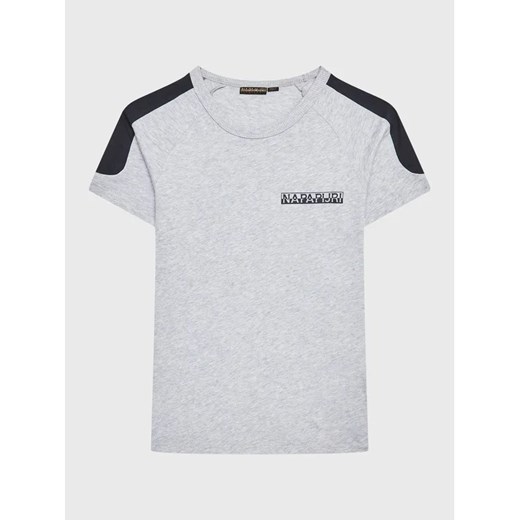 Napapijri T-Shirt NP0A4H2Y M Szary Regular Fit ze sklepu MODIVO w kategorii T-shirty chłopięce - zdjęcie 168462617