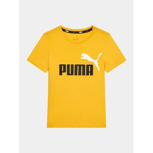 Puma T-Shirt Ess+ 2 Col Logo 586985 Żółty Regular Fit ze sklepu MODIVO w kategorii T-shirty chłopięce - zdjęcie 168464149