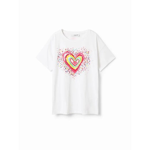 Desigual T-Shirt 23SGTK20 Biały Regular Fit ze sklepu MODIVO w kategorii Bluzki dziewczęce - zdjęcie 168464225