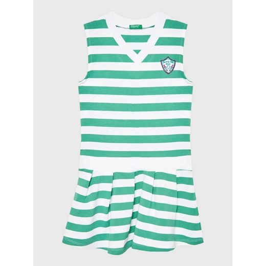United Colors Of Benetton Sukienka letnia 38PMCV00A Zielony Regular Fit ze sklepu MODIVO w kategorii Sukienki dziewczęce - zdjęcie 168464255