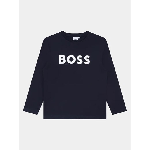 Boss Bluzka J25P25 D Granatowy Regular Fit 14Y promocyjna cena MODIVO
