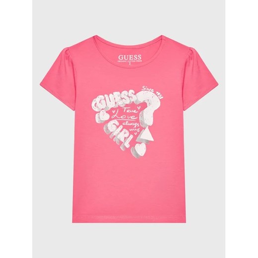 Guess T-Shirt K3RI13 K6YW1 Różowy Regular Fit Guess 3Y MODIVO