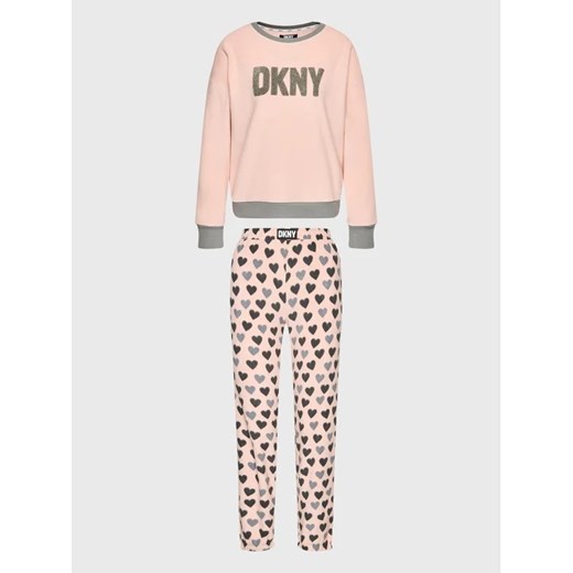 DKNY Piżama YI2822603F Różowy Regular Fit ze sklepu MODIVO w kategorii Piżamy damskie - zdjęcie 168465705