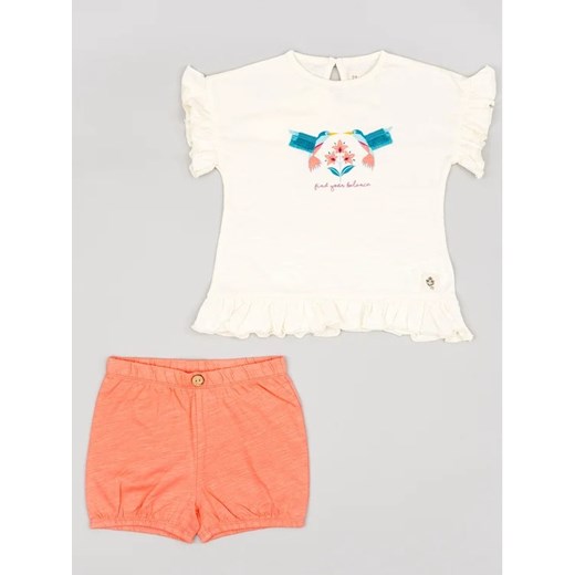 Zippy Komplet t-shirt i spodenki ZBGAP0602 23009 Beżowy Regular Fit ze sklepu MODIVO w kategorii Komplety niemowlęce - zdjęcie 168466907