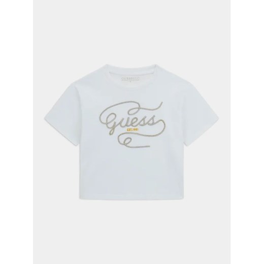 Guess T-Shirt J4RI18 K8HM4 Biały Regular Fit ze sklepu MODIVO w kategorii Bluzki dziewczęce - zdjęcie 168468276