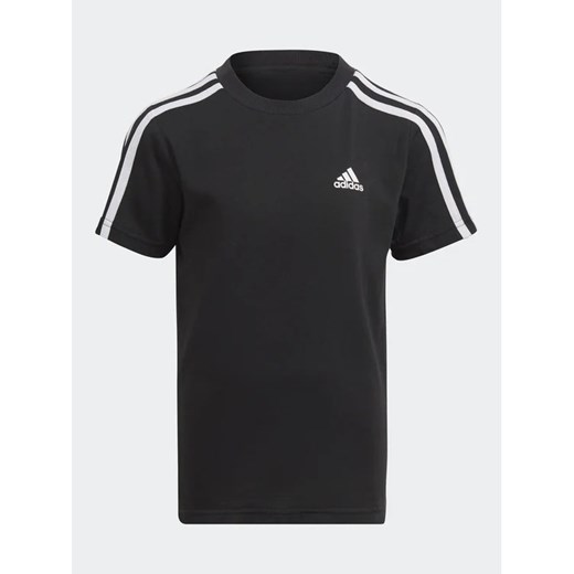 adidas T-Shirt Essentials 3-Stripes Cotton T-Shirt IC9135 Czarny Regular Fit ze sklepu MODIVO w kategorii T-shirty chłopięce - zdjęcie 168468425