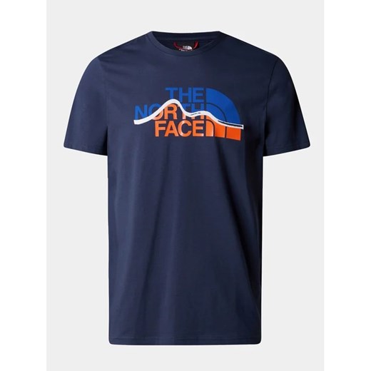 The North Face T-Shirt M S/S Mountain Line TeeNF0A7X1NO5F1 Granatowy Regular Fit The North Face S wyprzedaż MODIVO