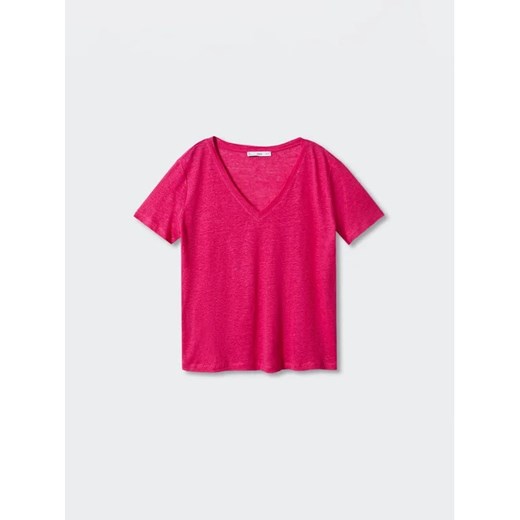 Mango T-Shirt Linito 57010263 Różowy Regular Fit Mango L wyprzedaż MODIVO