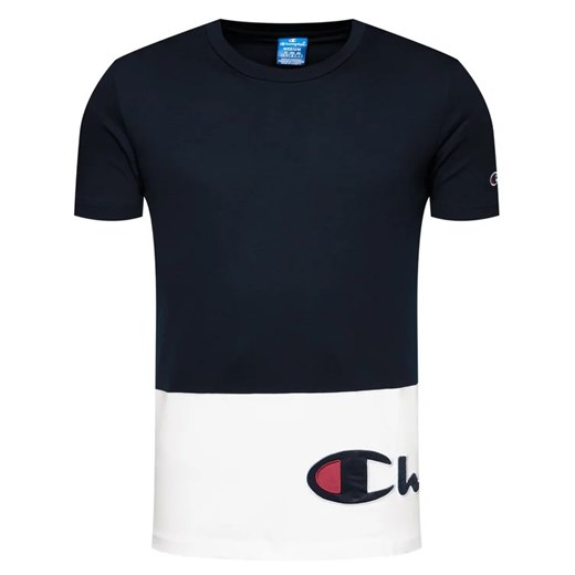 Champion T-Shirt Colour Block Warparound Logo 214208 Granatowy Regular Fit Champion M MODIVO