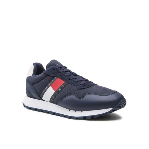 Tommy Jeans Sneakersy Retro Leather Runner EM0EM01081 Granatowy Tommy Jeans 46 okazja MODIVO