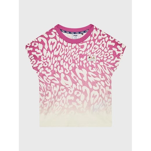 Fila T-Shirt Beverstedt FAT0122 Różowy Regular Fit ze sklepu MODIVO w kategorii Bluzki dziewczęce - zdjęcie 168471867