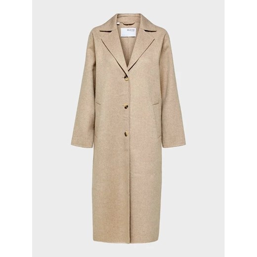 Selected Femme Płaszcz wełniany New Tama Handmade 16085106 Beżowy Oversize Selected Femme 38 wyprzedaż MODIVO