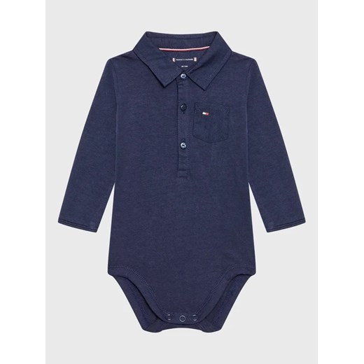 Tommy Hilfiger Body dziecięce Poplin Collar KN0KN01183 Granatowy Regular Fit Tommy Hilfiger 80 okazja MODIVO