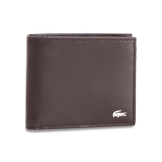Lacoste Duży Portfel Męski Large Billfold & Coin NH1112FG Brązowy Lacoste uniwersalny wyprzedaż MODIVO