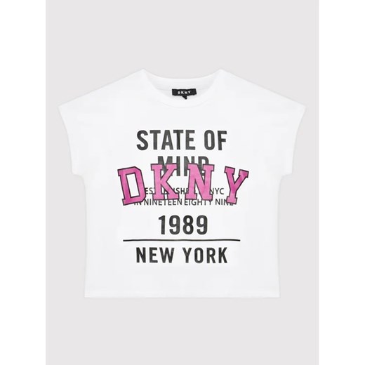 DKNY T-Shirt D35S01 M Biały Relaxed Fit 6Y wyprzedaż MODIVO