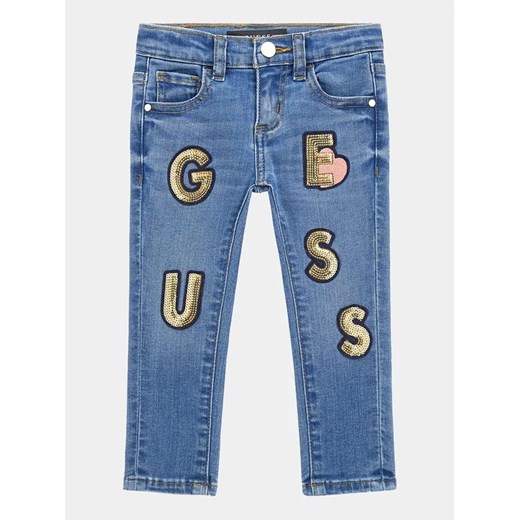 Guess Jeansy K4RA02 D4CA0 Niebieski Skinny Fit ze sklepu MODIVO w kategorii Spodnie dziewczęce - zdjęcie 168473977