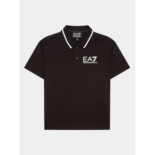 EA7 Emporio Armani Polo 8NBF51 BJ02Z 1200 Czarny Regular Fit ze sklepu MODIVO w kategorii T-shirty chłopięce - zdjęcie 168474839