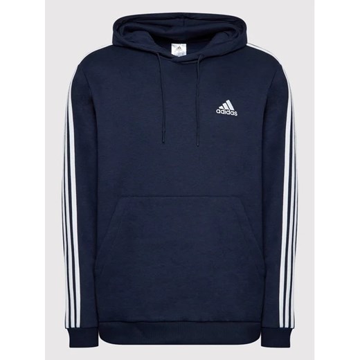 adidas Bluza Essentials Fleece 3-Stripes GK9073 Granatowy Regular Fit L MODIVO