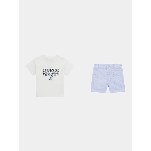 Guess Komplet t-shirt i spodenki I4RG08 K5M20 Biały Regular Fit ze sklepu MODIVO w kategorii Komplety niemowlęce - zdjęcie 168475728