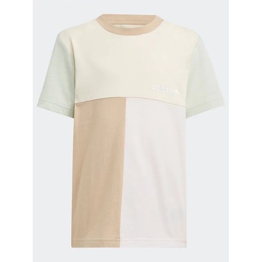 adidas T-Shirt Colourblock T-Shirt HK9819 Beżowy Regular Fit ze sklepu MODIVO w kategorii T-shirty chłopięce - zdjęcie 168475748