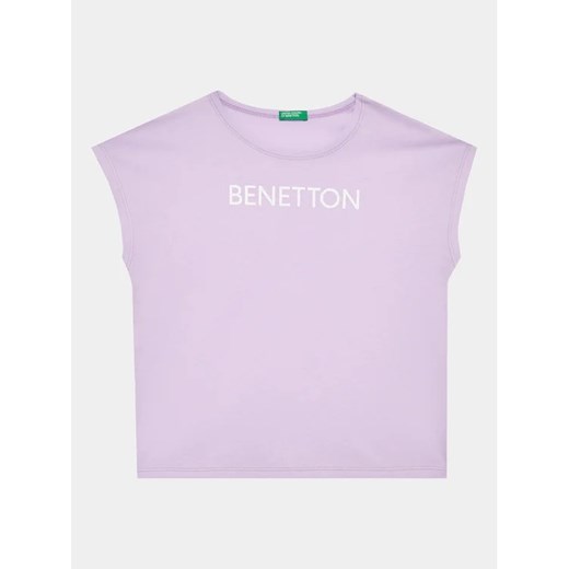 United Colors Of Benetton T-Shirt 3I1XC10C0 Fioletowy Regular Fit ze sklepu MODIVO w kategorii Bluzki dziewczęce - zdjęcie 168479457