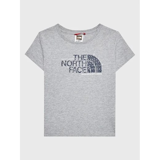 The North Face T-Shirt Graphic NF0A7X5B Szary Regular Fit ze sklepu MODIVO w kategorii T-shirty chłopięce - zdjęcie 168482356