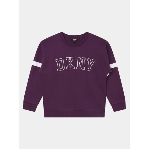 DKNY Bluza D25E57 S Fioletowy Regular Fit 10Y okazyjna cena MODIVO