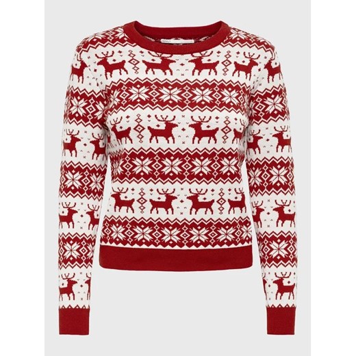 ONLY Sweter Xmas 15272148 Czerwony Regular Fit L MODIVO