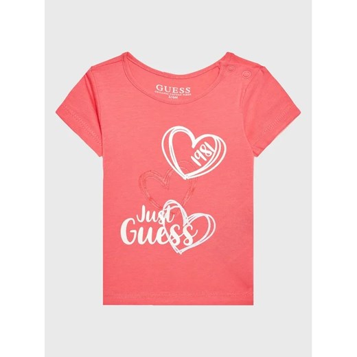 Guess T-Shirt A3RI01 K6YW1 Różowy Regular Fit ze sklepu MODIVO w kategorii Koszulki niemowlęce - zdjęcie 168485247