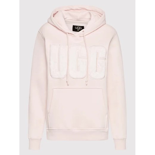 Ugg Bluza Rey Fuzzy Logo 1121385 Różowy Relaxed Fit L promocyjna cena MODIVO