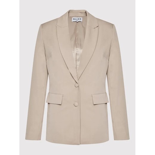 NA-KD Marynarka Basic 1018-008348-1844-581 Beżowy Oversize 40 MODIVO