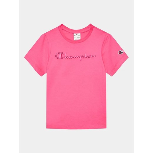 Champion T-Shirt 404632 Różowy Regular Fit ze sklepu MODIVO w kategorii Bluzki dziewczęce - zdjęcie 168488135