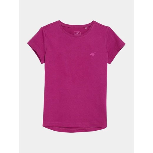 4F T-Shirt 4FJAW23TTSHF0816 Różowy Regular Fit ze sklepu MODIVO w kategorii Bluzki dziewczęce - zdjęcie 168489987