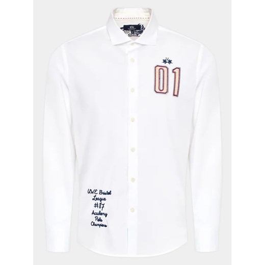 La Martina Koszula WMC300 PP483 Biały Regular Fit ze sklepu MODIVO w kategorii Koszule męskie - zdjęcie 168491038