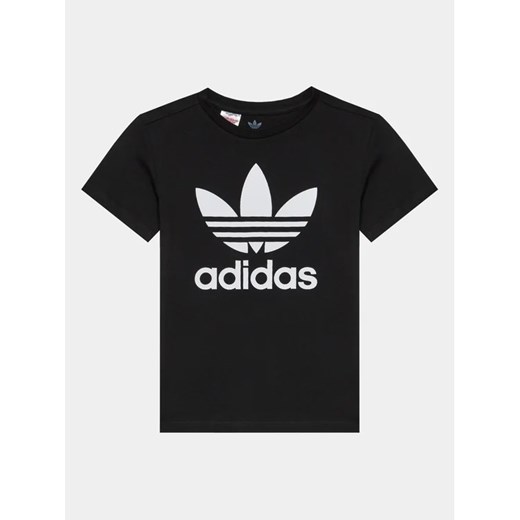 adidas T-Shirt Trefoil DV2905 Czarny Regular Fit 12_13Y MODIVO