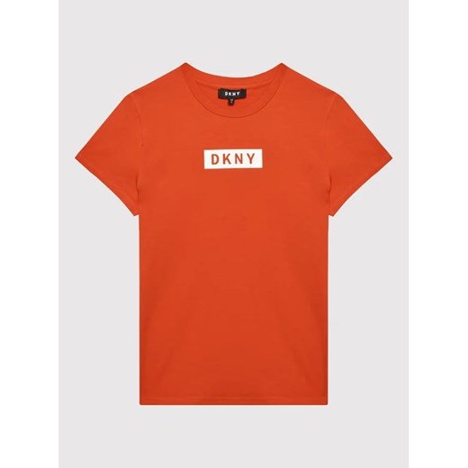 DKNY T-Shirt D35R93 M Pomarańczowy Regular Fit 6Y MODIVO promocyjna cena