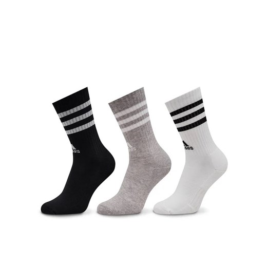 adidas Skarpety wysokie unisex 3-Stripes Cushioned Crew Socks 3 Pairs IC1323 Szary ze sklepu MODIVO w kategorii Skarpetki damskie - zdjęcie 168492919