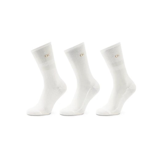 Calvin Klein Zestaw 3 par wysokich skarpet damskich 701219848 Biały ze sklepu MODIVO w kategorii Skarpetki damskie - zdjęcie 168493189