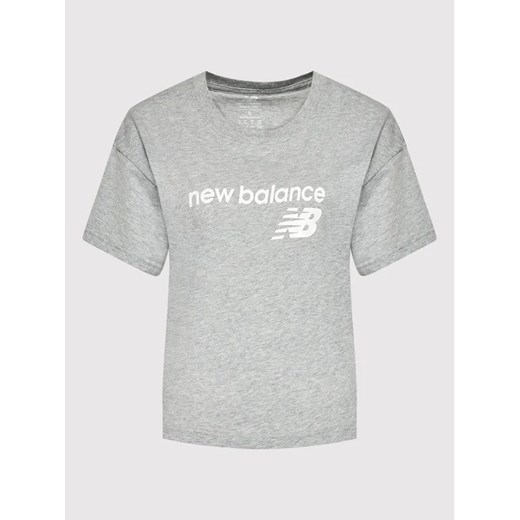 New Balance T-Shirt Stacked WT03805 Szary Relaxed Fit New Balance XS wyprzedaż MODIVO