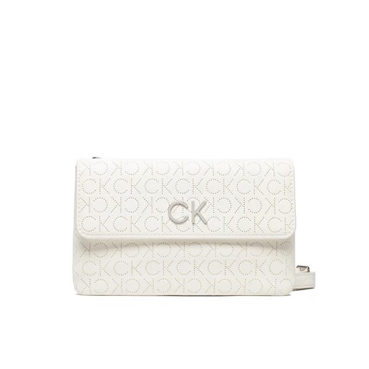 Calvin Klein Torebka Re-Lock Dbl Crossbody Bag Perf K60K609399 Biały ze sklepu MODIVO w kategorii Listonoszki - zdjęcie 168497355