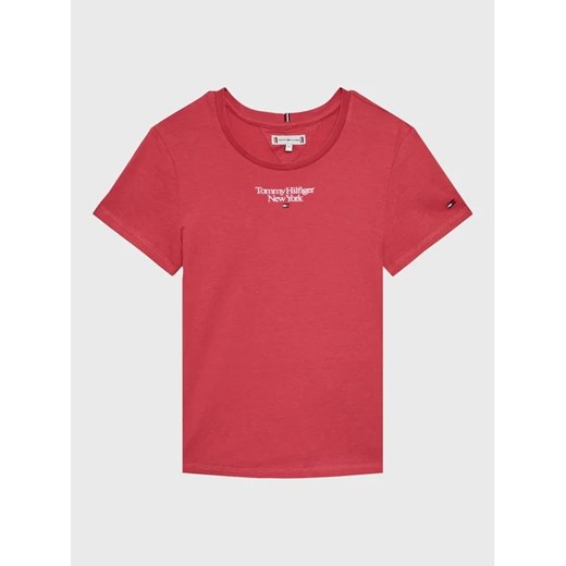 Tommy Hilfiger T-Shirt KG0KG07083 M Różowy Regular Fit Tommy Hilfiger 12Y okazja MODIVO