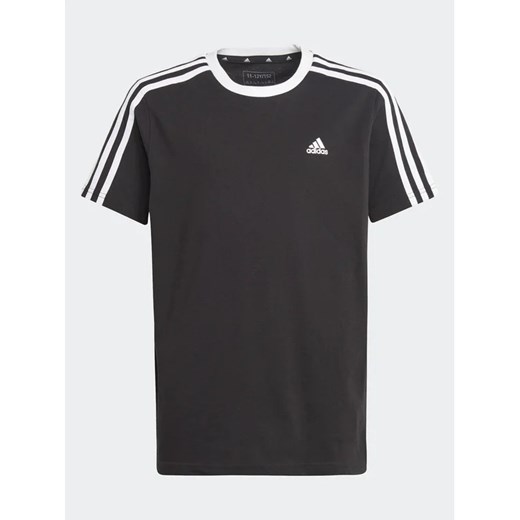 adidas T-Shirt Essentials 3-Stripes Cotton Loose Fit Boyfriend T-Shirt H44670 Czarny Loose Fit ze sklepu MODIVO w kategorii T-shirty chłopięce - zdjęcie 168497906