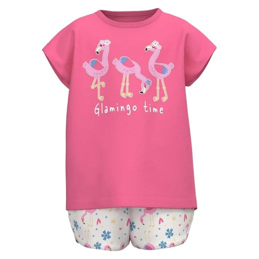 NAME IT Komplet t-shirt i spodenki 13215114 Różowy Regular Fit ze sklepu MODIVO w kategorii Komplety niemowlęce - zdjęcie 168498467