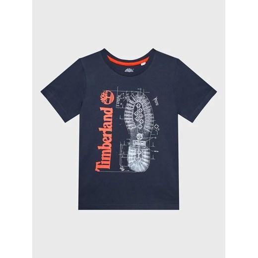 Timberland T-Shirt T25T82 S Granatowy Regular Fit ze sklepu MODIVO w kategorii T-shirty chłopięce - zdjęcie 168498556