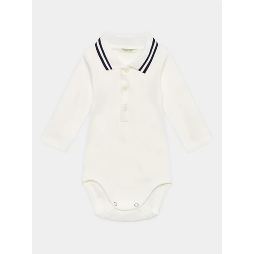 United Colors Of Benetton Body dziecięce 3CDIAB00F Biały Regular Fit ze sklepu MODIVO w kategorii Body niemowlęce - zdjęcie 168499965