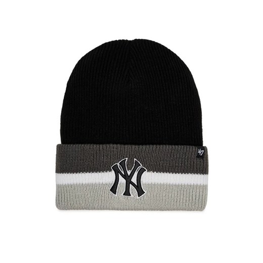 47 Brand Czapka MLB New York Yankees Split Cuff 47 B-SPLCC17ACE-BK Czarny ze sklepu MODIVO w kategorii Czapki zimowe damskie - zdjęcie 168500307