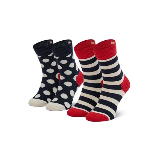 Happy Socks Zestaw 2 par wysokich skarpet dziecięcych KSTR02-4000 Granatowy ze sklepu MODIVO w kategorii Skarpetki dziecięce - zdjęcie 168503277